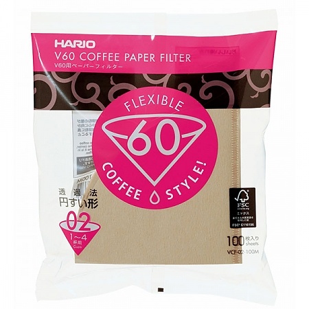 HARIO Misarashi V60-01 100 szt. - filtry papierowe do kawy 