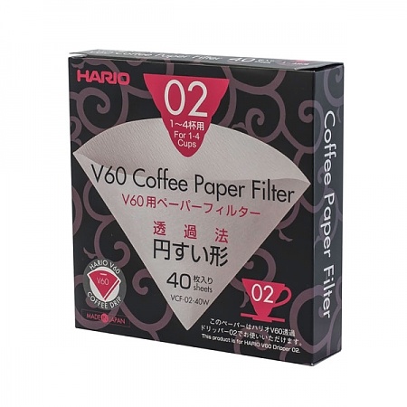 HARIO V60-02 40 szt. - filtry papierowe do drippa