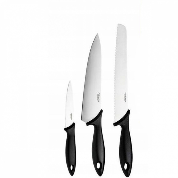FISKARS Essential Gustoso Xsharp Plus 3 szt. - noże kuchenne ze stali nierdzewnej z ostrzałką