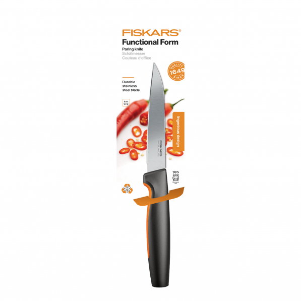 FISKARS Functional Form 11 cm czarny - nóż do warzyw i owoców ze stali nierdzewnej