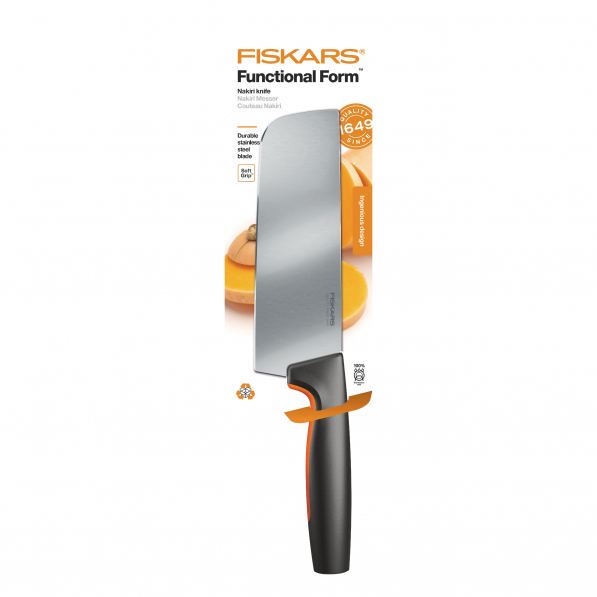 FISKARS Functional Form 14,5 cm czarny - nóż japoński Nakiri do warzyw i owoców ze stali nierdzewnej