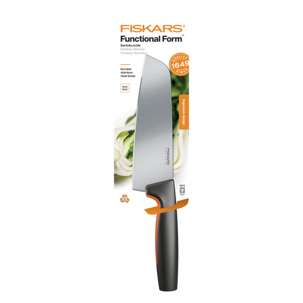 FISKARS Functional Form 14,5 cm czarny - nóż Santoku ze stali nierdzewnej