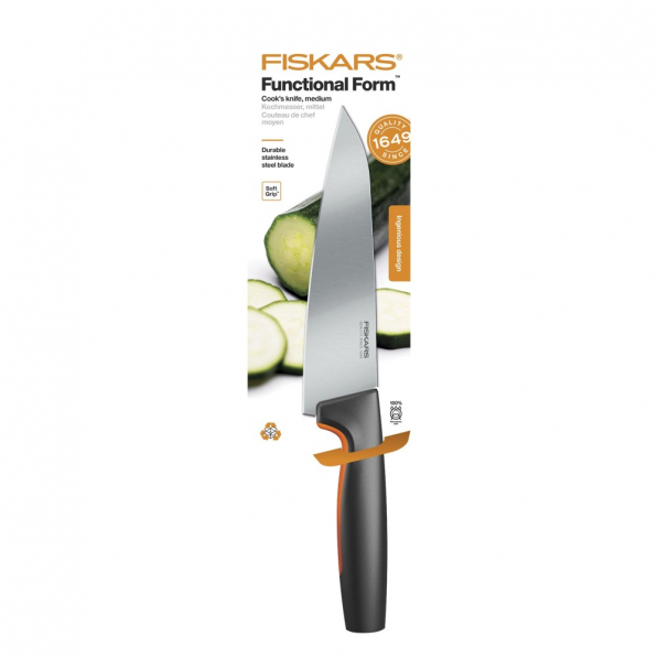 FISKARS Functional Form 16 cm czarny - nóż szefa kuchni ze stali nierdzewnej