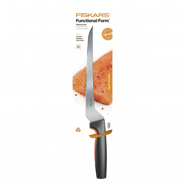 FISKARS Functional Form 22 cm czarny - nóż do filetowania ryb ze stali nierdzewnej