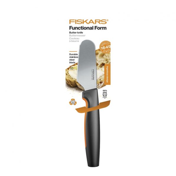 FISKARS Functional Form czarny 7,5 cm - nóż do masła ze stali nierdzewnej