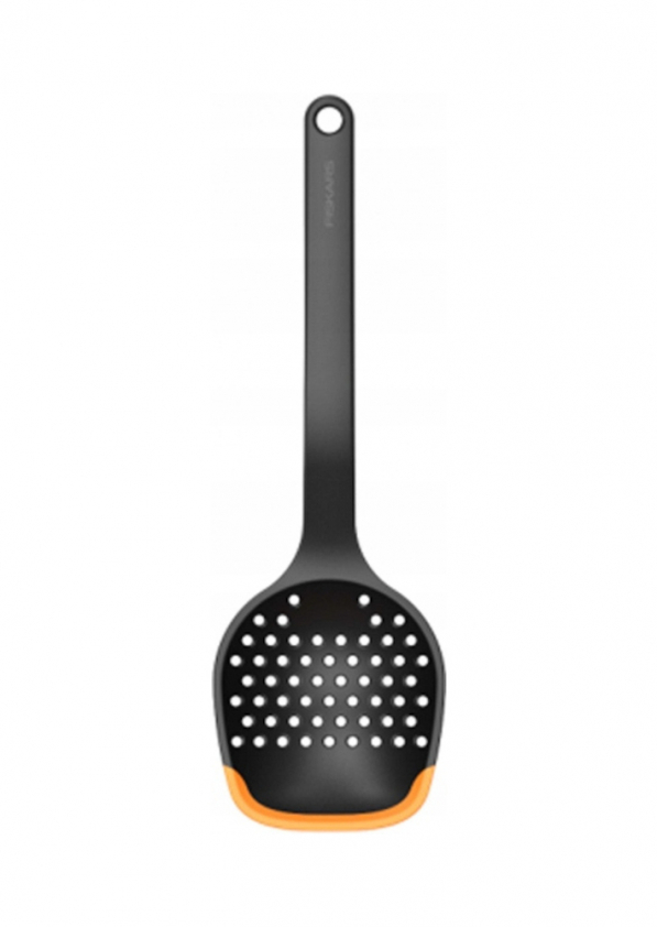 FISKARS Functional Form Tension 30 cm czarna - łyżka cedzakowa / szumówka plastikowa 