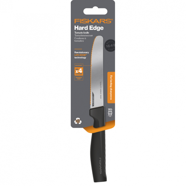 FISKARS Hard Edge 11,4 cm czarny - nóż do pomidorów ze stali nierdzewnej