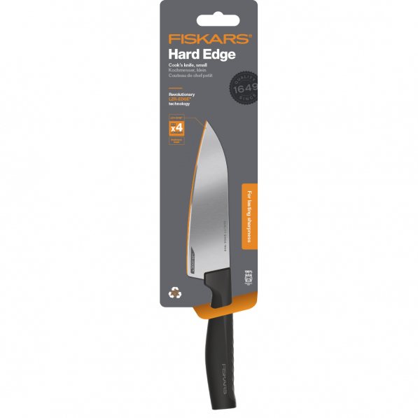 FISKARS Hard Edge 13,5 cm czarny - nóż szefa kuchni ze stali nierdzewnej