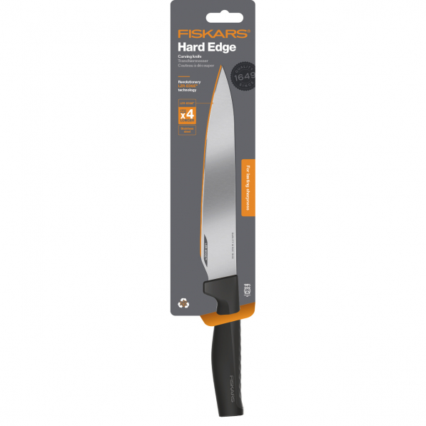 FISKARS Hard Edge 21,5 cm czarny - nóż do mięsa ze stali nierdzewnej