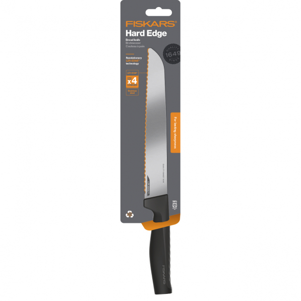 FISKARS Hard Edge 21 cm czarny - nóż do chleba ze stali nierdzewnej