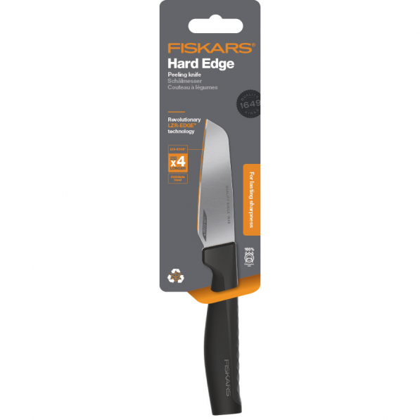 FISKARS Hard Edge 8,5 cm czarny - nóż do warzyw i owoców ze stali nierdzewnej