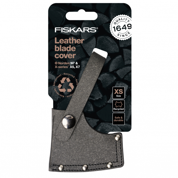 FISKARS Premium XS ciemnoszara - osłona na ostrze siekiery skórzana