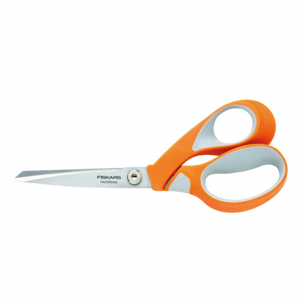 FISKARS Razor Edge Softgrip 20,5 cm pomarańczowe - nożyczki krawieckie ze stali nierdzewnej z osłoną na ostrze