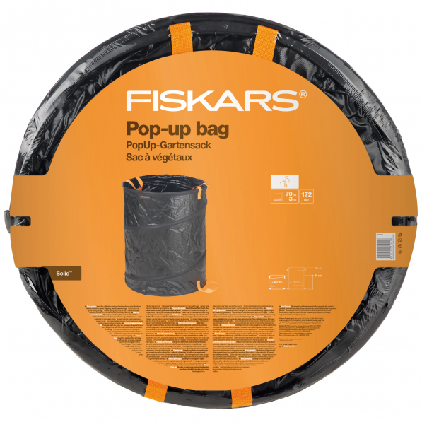 FISKARS Solid Pop-up 172 l czarny - kosz ogrodowy na liście składany