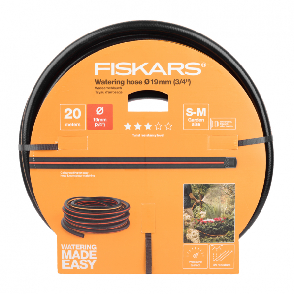 FISKARS Watering Hose 19 mm 3/4" 20 m czarny - wąż ogrodowy 