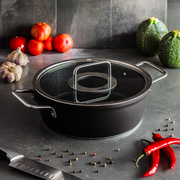FISSLER Adamant 24 cm - garnek aluminiowy z pokrywką