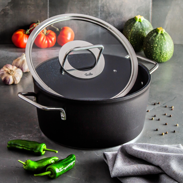 FISSLER Adamant 24 cm - garnek aluminiowy z pokrywką