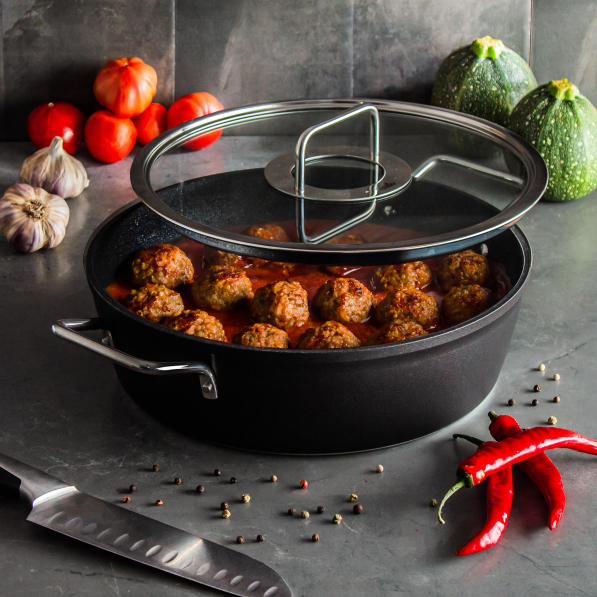 FISSLER Adamant 28 cm - garnek aluminiowy z pokrywką