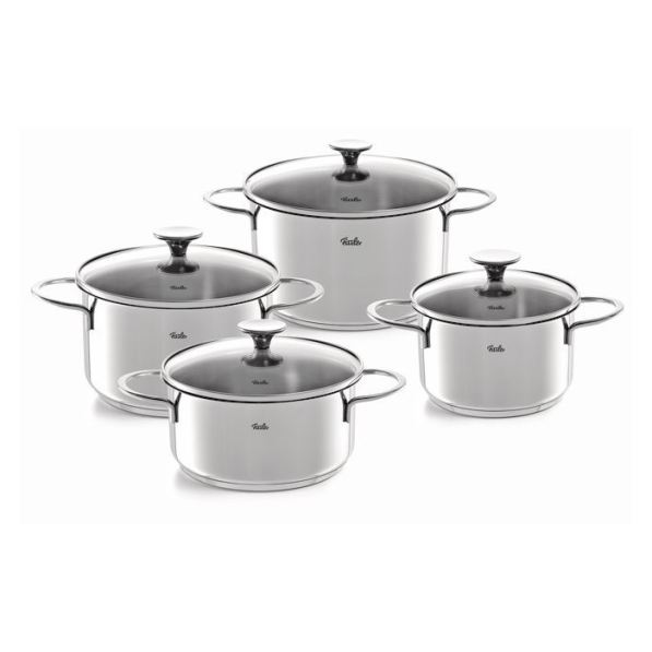 FISSLER Copenhagen - zestaw 4 garnków ze stali nierdzewnej z pokrywkami