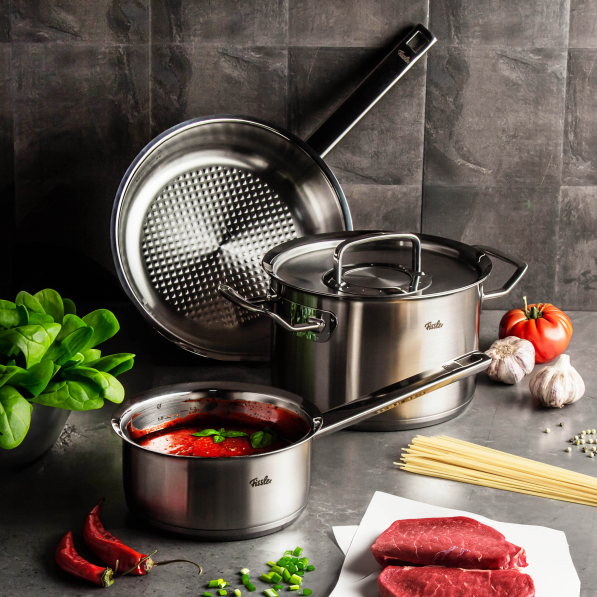 FISSLER Original Profi Collection - zestaw 2 garnków i patelni ze stal nierdzewnej