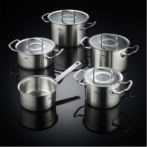 FISSLER Original Profi Collection - zestaw 5 garnków ze stali nierdzewnej ze szklanymi pokrywkami