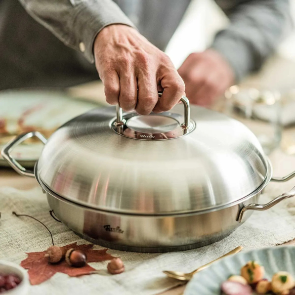 Fissler Original Profi Collection 2.0 24 cm - patelnia ze stali nierdzewnej z pokrywką