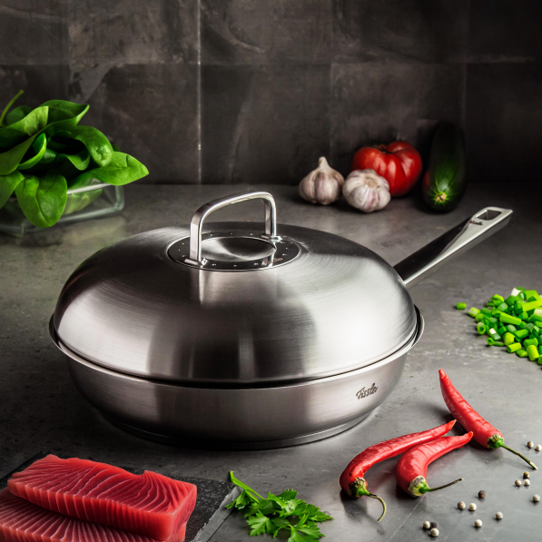FISSLER Original Profi Collection 28 cm - patelnia ze stali nierdzewnej z pokrywką