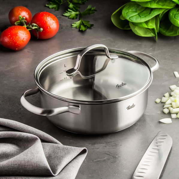 FISSLER San Francisco 2,1 l - garnek ze stali nierdzewnej ze szklaną pokrywką