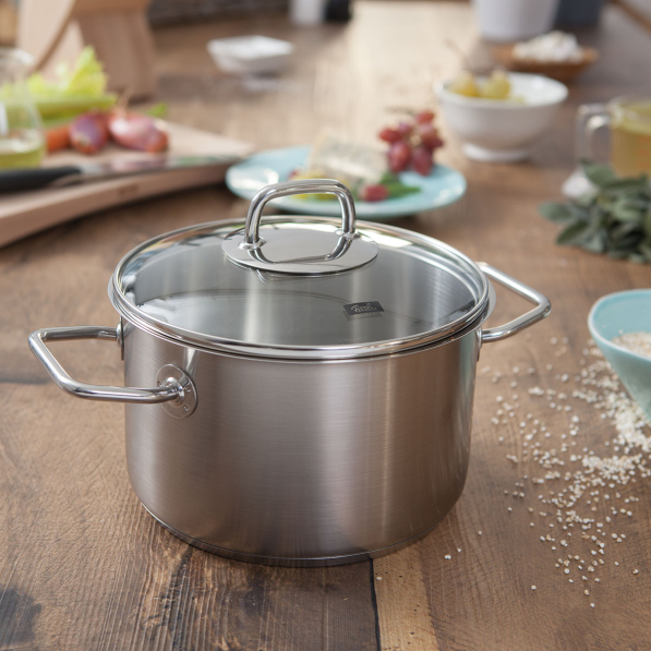 FISSLER Viseo 3,6 l - garnek ze stali nierdzewnej ze szklaną pokrywką