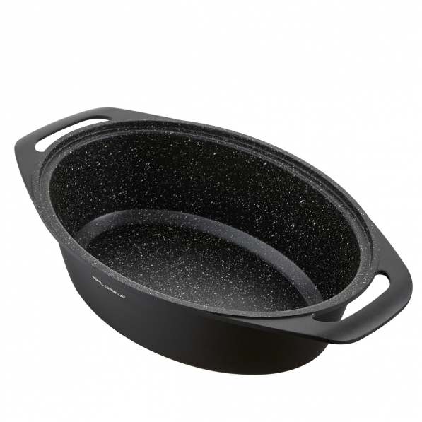 FLORINA Chef Oval 3,8 l czarna - brytfanna aluminiowa z pokrywką