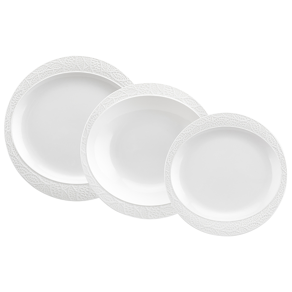 FLORINA Jess 18 el. biały - komplet talerzy porcelanowych na 6 osób
