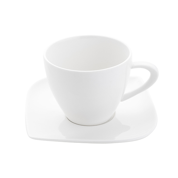 FLORINA Moss 300 ml ecru - filiżanka do kawy i herbaty porcelanowa ze spodkiem