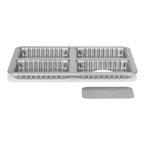 Foremka 4 do tartaletek / Mini-tart stalowa z wyjmowanym dnem PATISSE SILVER-TOP