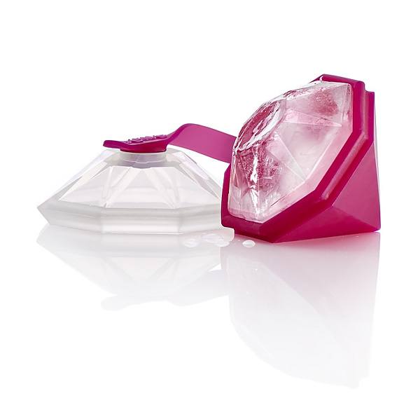 LEKUE XL Diamond różowa - foremka do lodu silikonowa