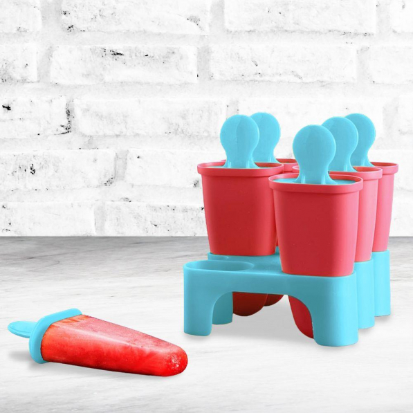 Foremki do lodów na patyku plastikowe ICE LOLLY MAKER 11,5 x 11 cm 6 szt.