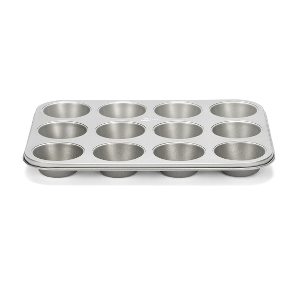 Forma / Blacha do pieczenia 12 muffinek i babeczek stalowa z pokrywką PATISSE SILVER-TOP 35 cm