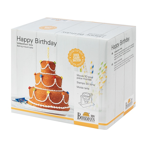 BIRKMANN Happy Birthday II 3D czarna - forma do pieczenia ciasta metalowa