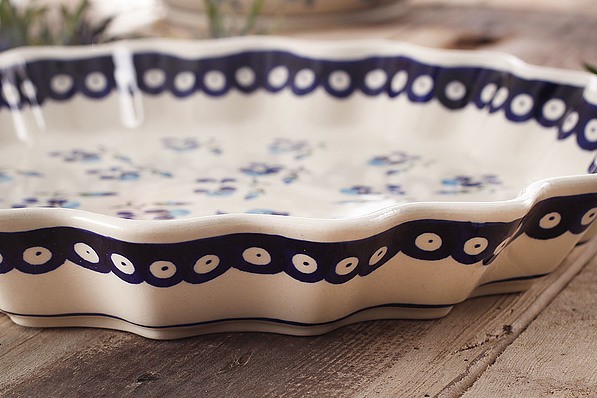 BOLESŁAWIEC GU-1332 DEK. 890 32 cm - forma do pieczenia tarty ceramiczna