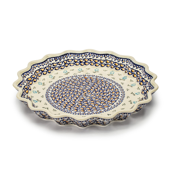 Forma do pieczenia tarty Ceramika Bolesławiec 26 cm - dek. 892 (drugi gatunek)