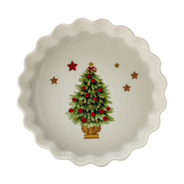 Forma do pieczenia tarty porcelanowa MERRY CHRISTMAS 25,5 cm