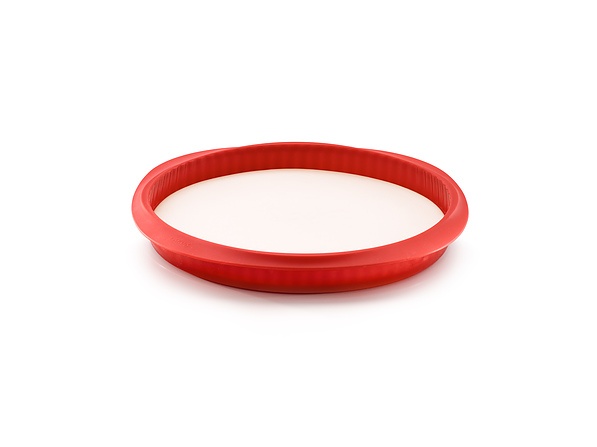 LEKUE Duo 28 cm czerwona - forma do pieczenia tarty silikonowa