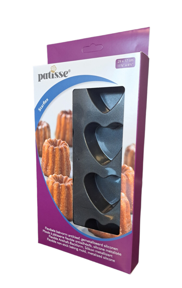 Forma serce do ciastek silikonowa PATISSE STARFLEX 29 x 17 cm