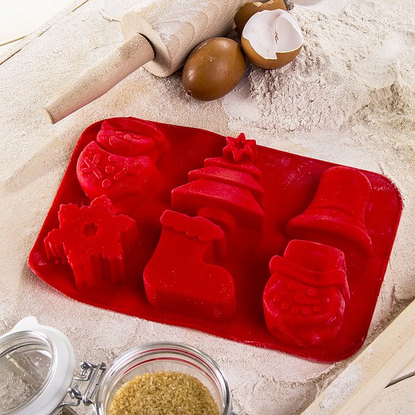 Forma do pieczenia 6 muffinek i babeczek silikonowa ŚWIĘTA MIX KOLORÓW