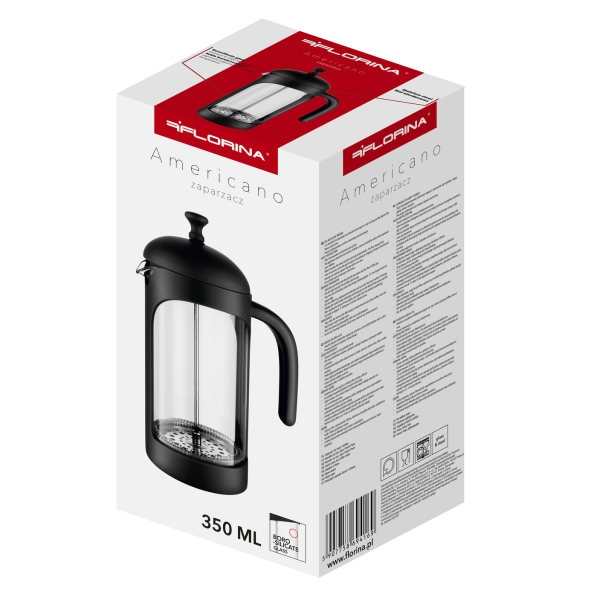 French press / Zaparzacz do kawy tłokowy szklany FLORINA AMERICANO 0,35 l