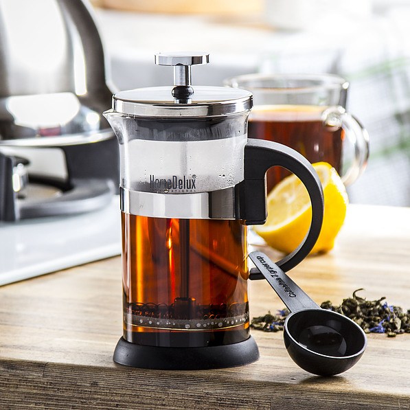 French press / Zaparzacz do kawy tłokowy szklany z miarką do kawy HOME DELUX SUSAN 0,4 l 