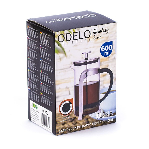 French press / Zaparzacz do kawy tłokowy szklany ODELO ELENA 0,6 l