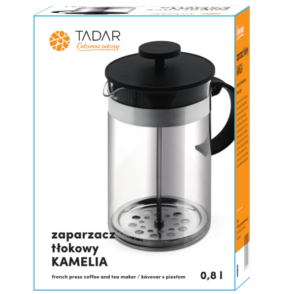 French press / Zaparzacz do kawy tłokowy szklany TADAR KAMELIA 0,8 l