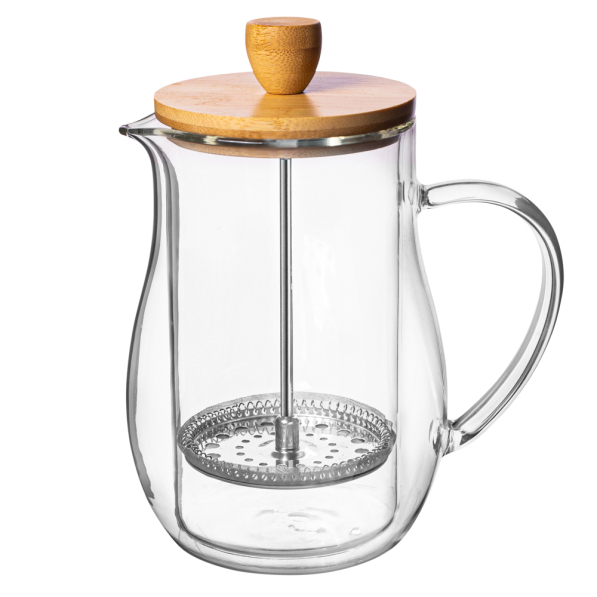 French press / Zaparzacz do kawy tłokowy z podwójną ścianką szklany 0,4 l