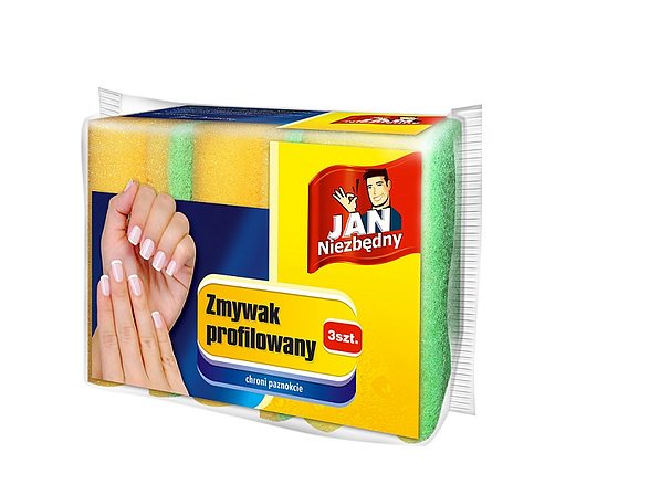 Gąbki / Zmywaki kuchenne JAN NIEZBĘDNY PROFILOWANE 3 szt.