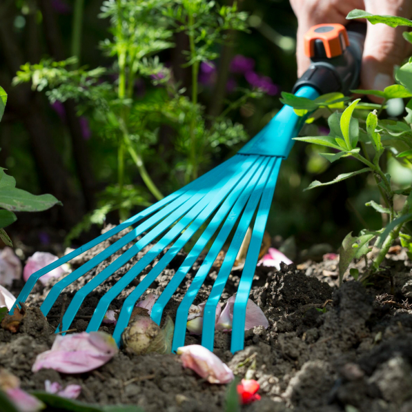 GARDENA Combisystem Leaf Rake turkusowe - grabie do liści stalowe